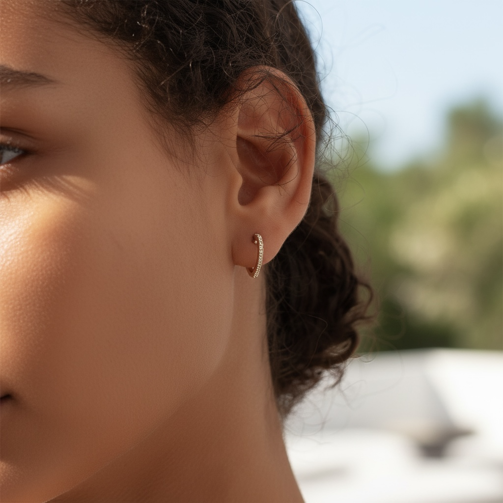 Páve Heart Huggie Earrings