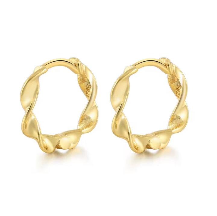Twisted Huggie hoop Earrings