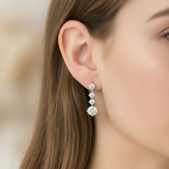 Diamond Dangle Drop Earrings