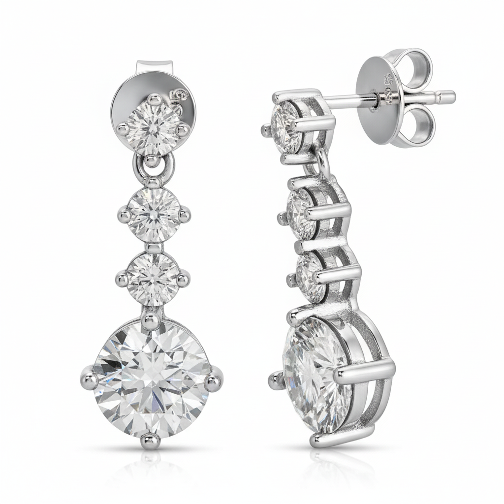 Diamond Dangle Drop Earrings