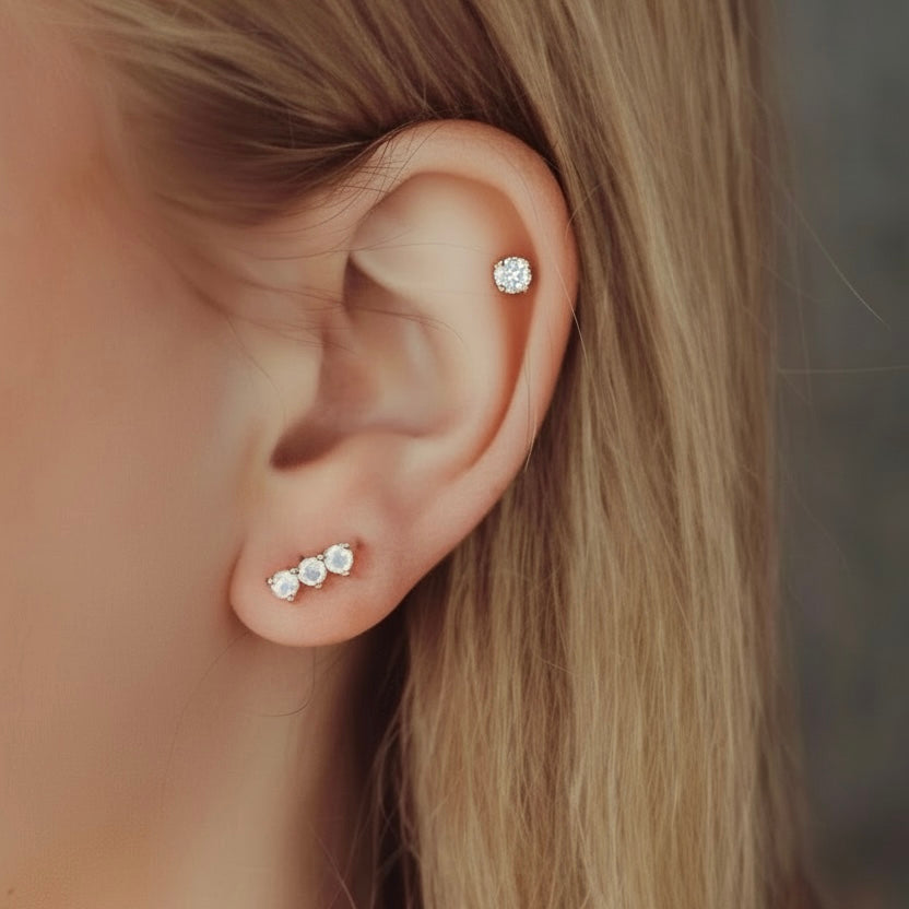 Bar Stud Sterling Silver Earrings