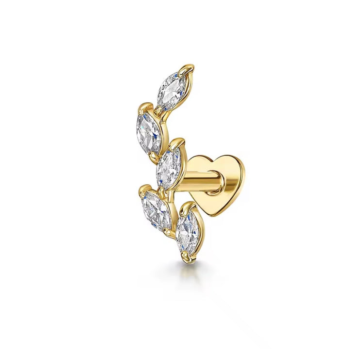 Single Leaf Ear climber Cartilage Earring