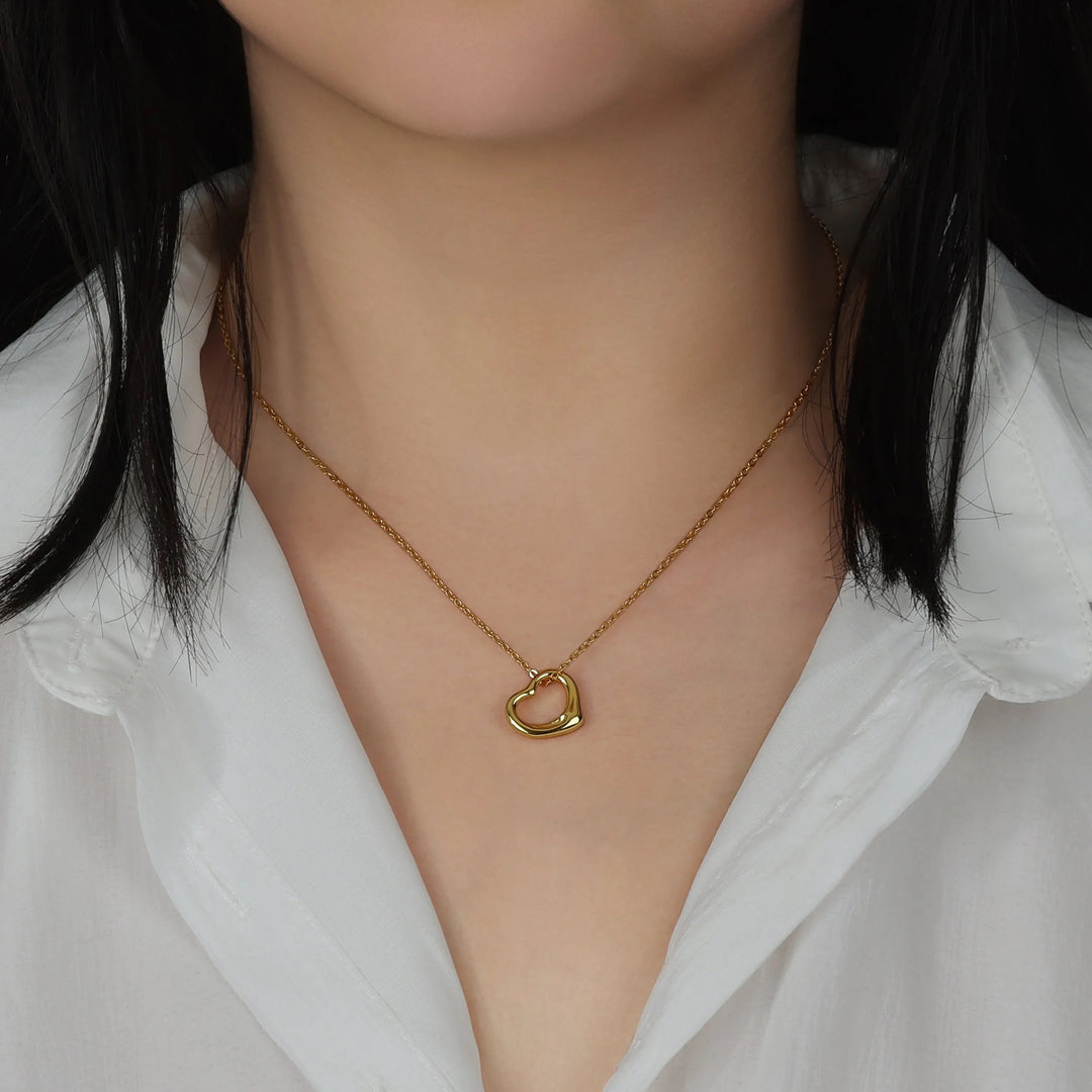 Open Heart Pendant Necklace