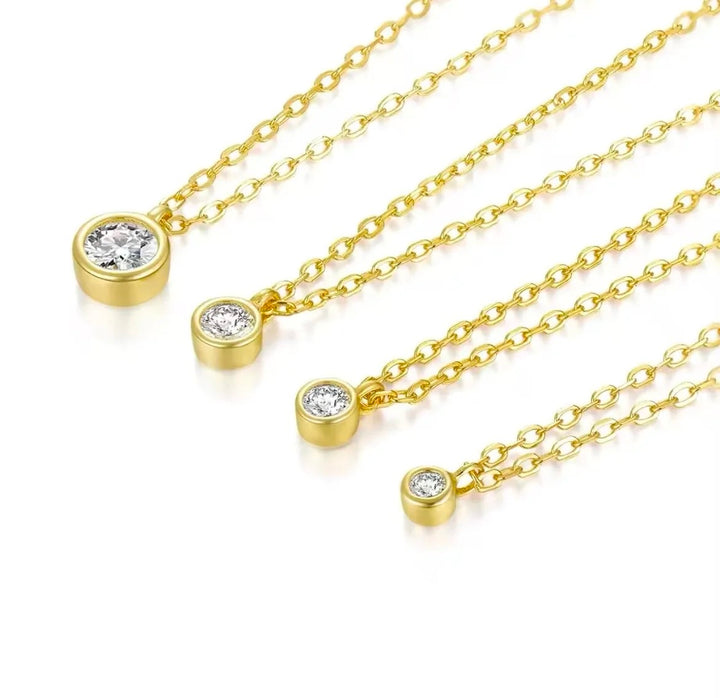 Dainty Thin Diamond Stud Necklace