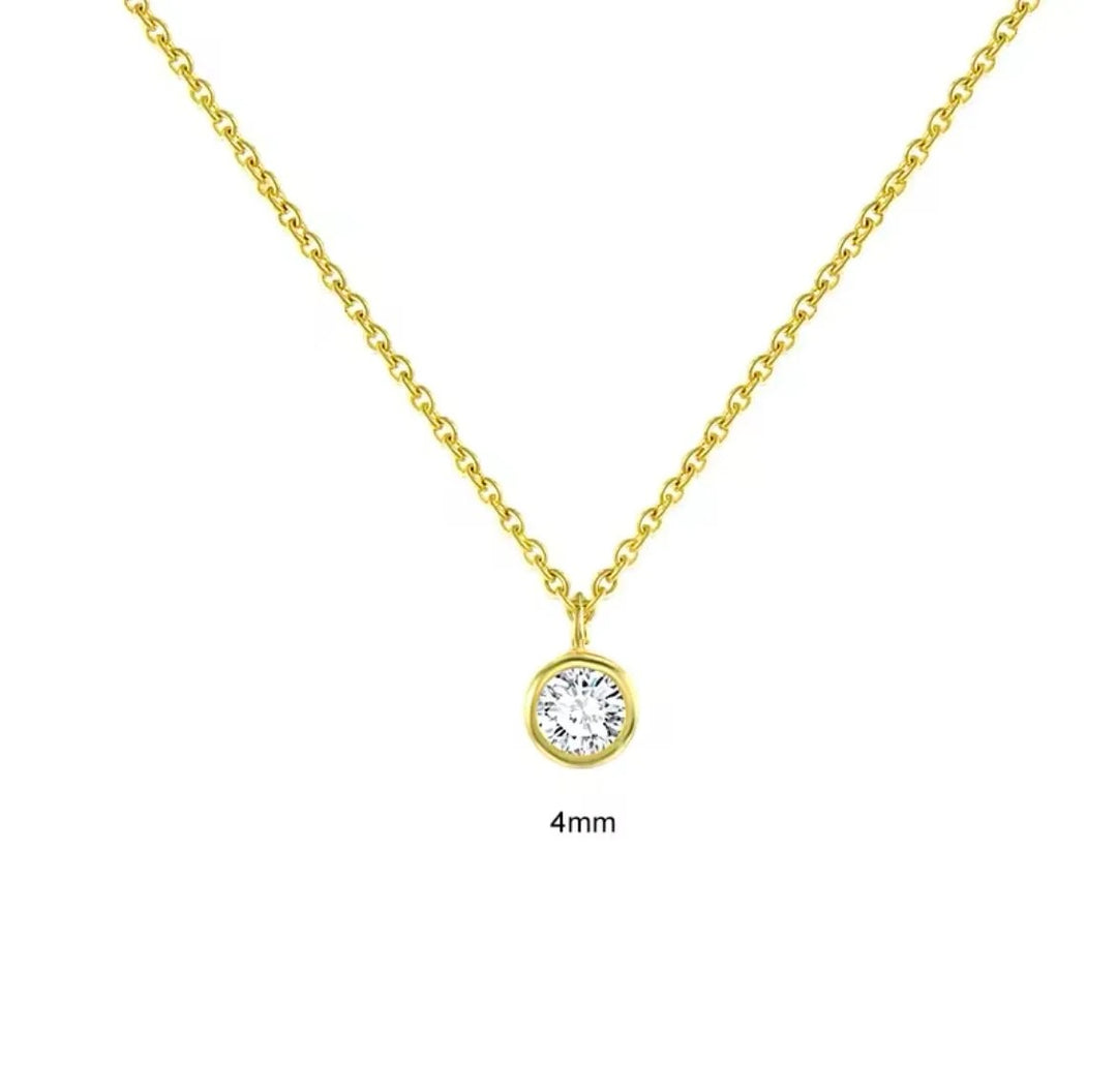 Dainty Thin Diamond Stud Necklace