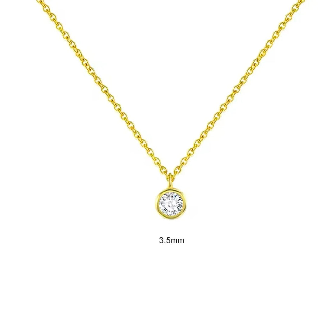 Dainty Thin Diamond Stud Necklace