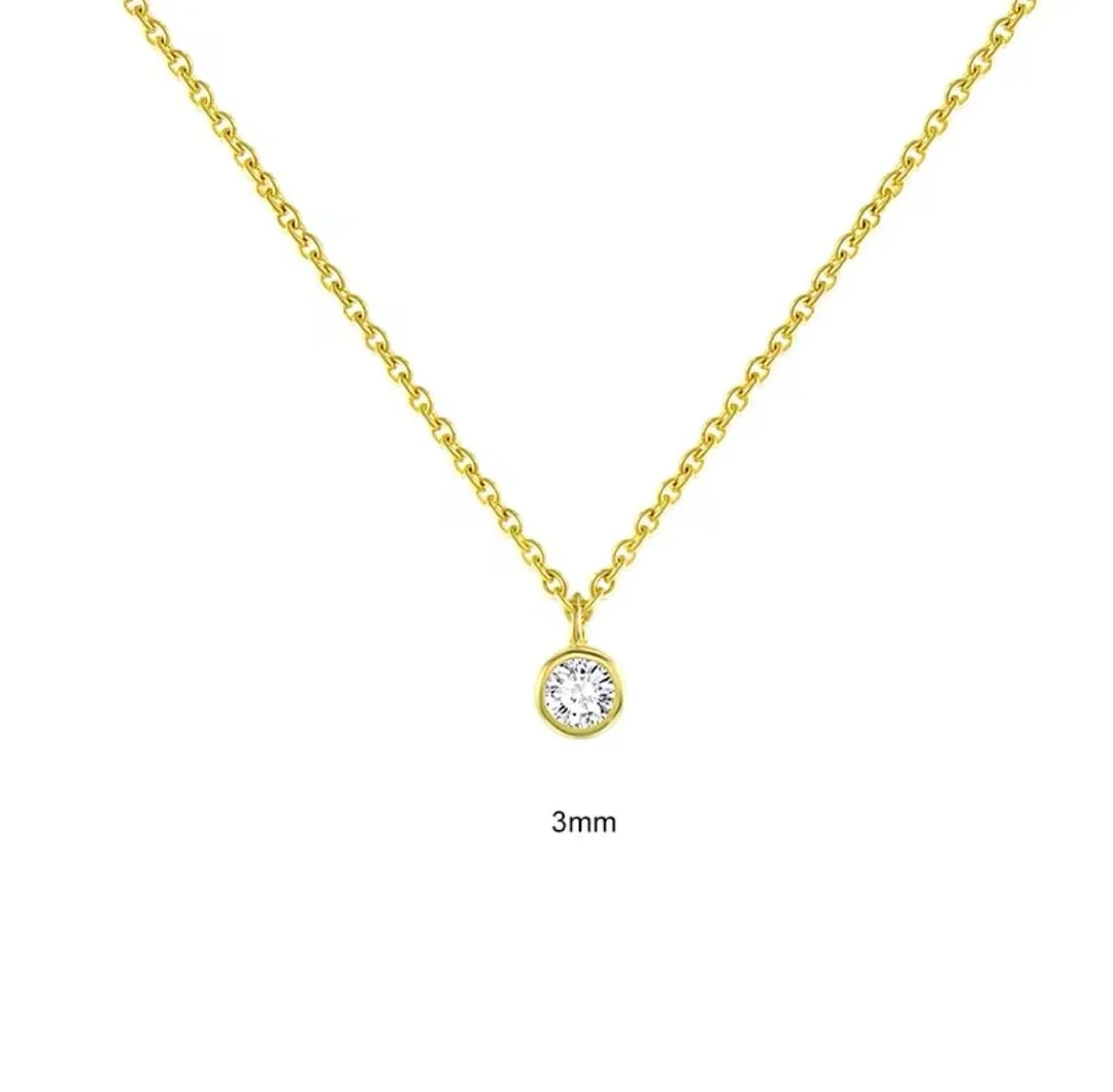 Dainty Thin Diamond Stud Necklace