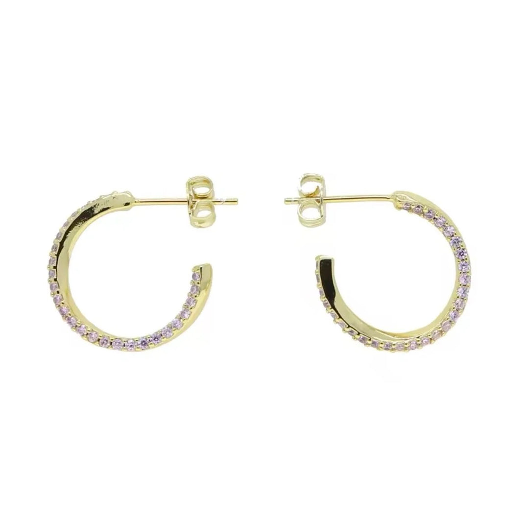 Pave Twisted Hoop Earring