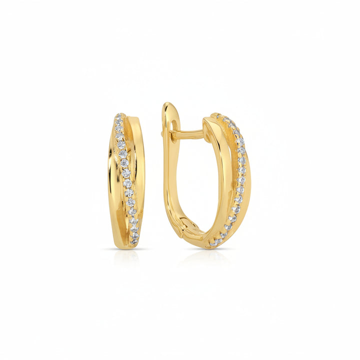 Pave Twist Hoop Earrings
