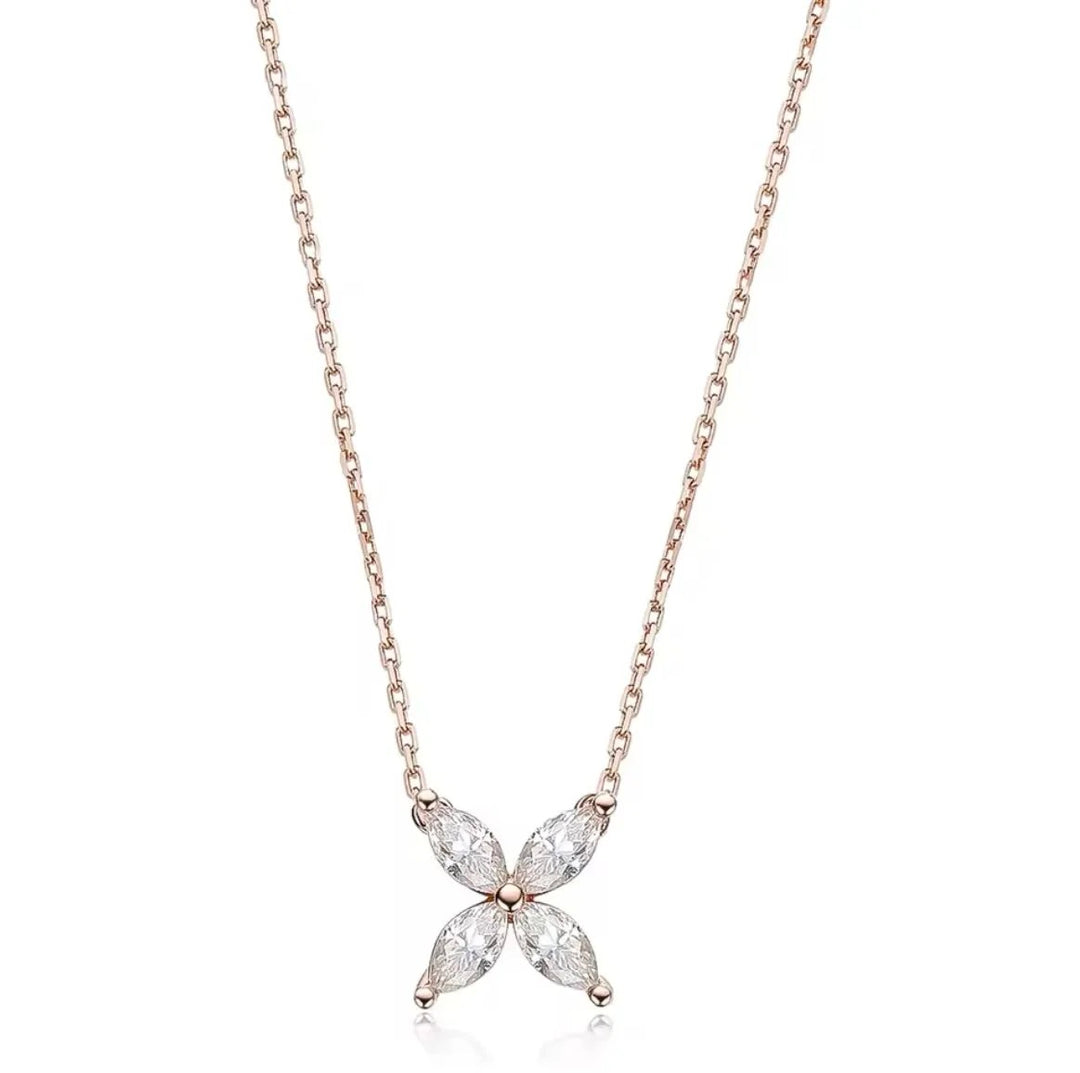 Diamond Marquise Flower Necklace