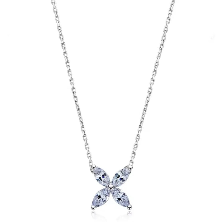 Diamond Marquise Flower Necklace