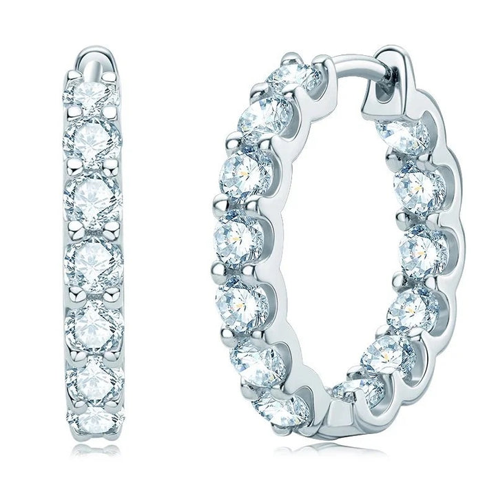 Simulated Diamond Huggie Hoop Earrings