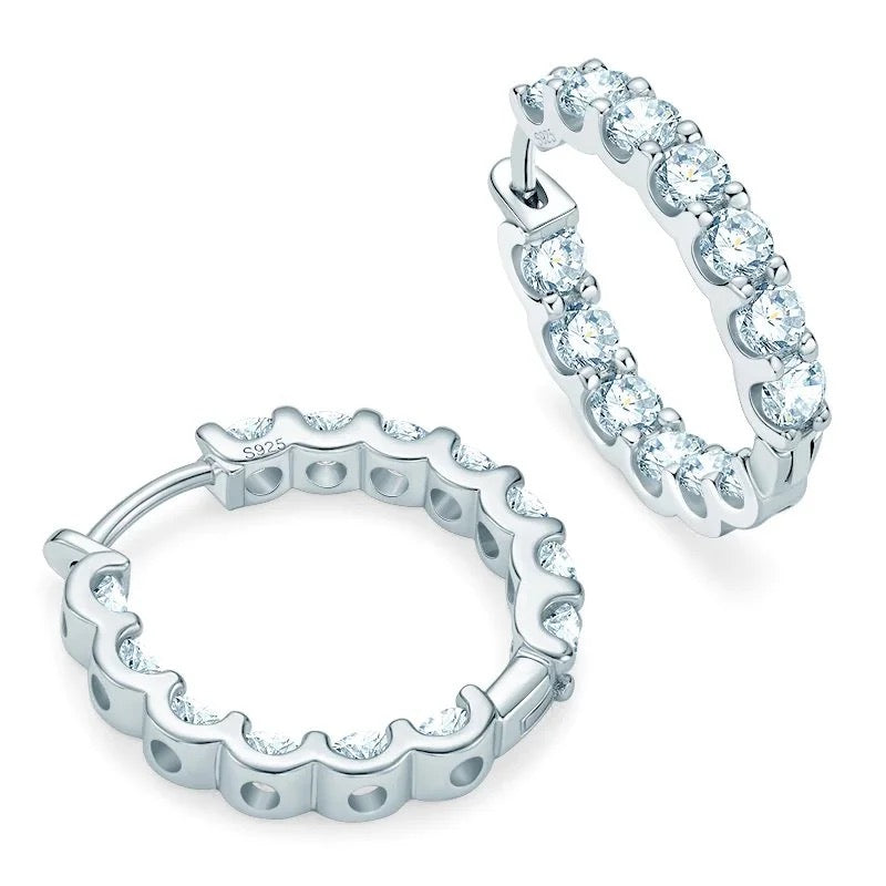 Simulated Diamond Huggie Hoop Earrings