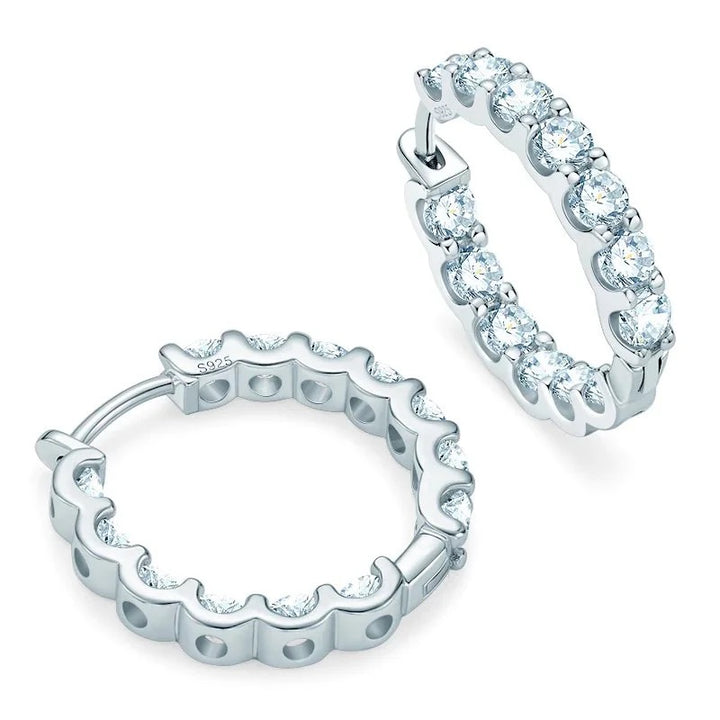 Simulated Diamond Huggie Hoop Earrings