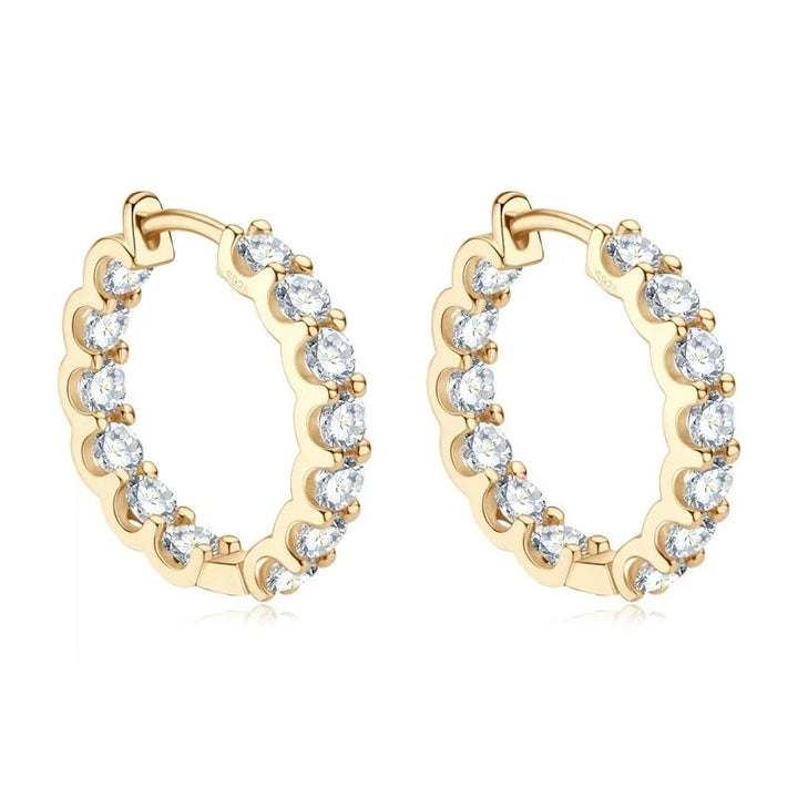 Simulated Diamond Huggie Hoop Earrings