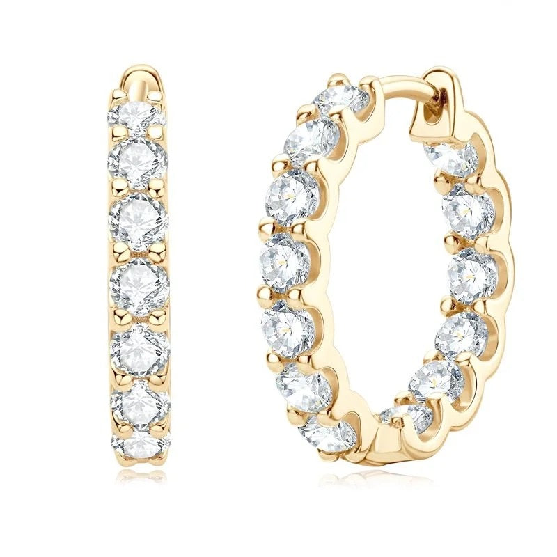 Simulated Diamond Huggie Hoop Earrings