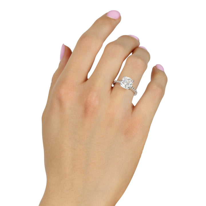 4 CT Cushion Cut Engagement Ring