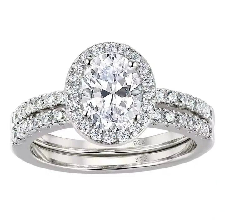 Oval Engagement Ring Set