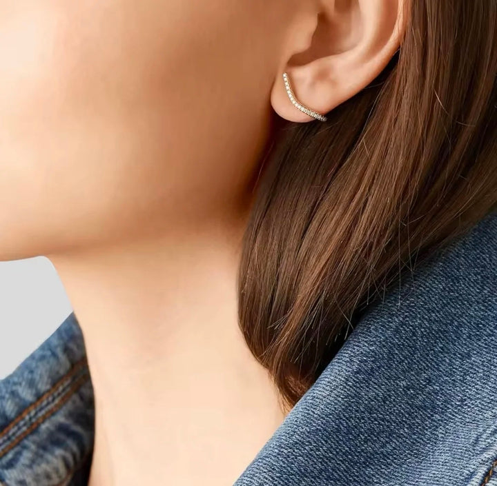 Gold Ear Climber Earrings