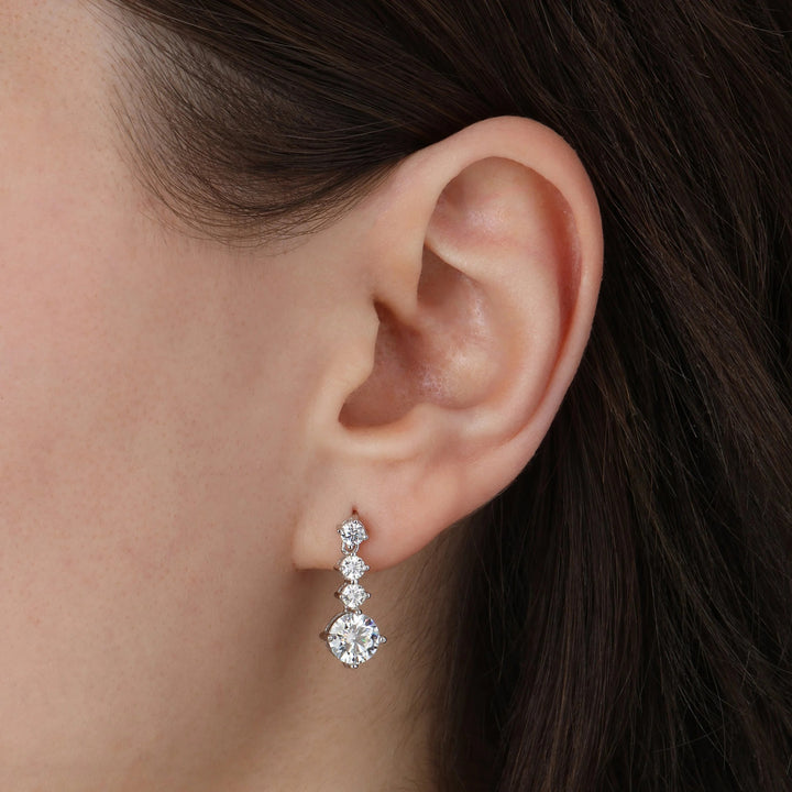 Diamond Dangle Drop Earrings
