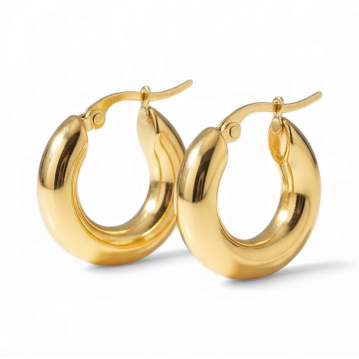 Thick Huggie Hoop Earrings