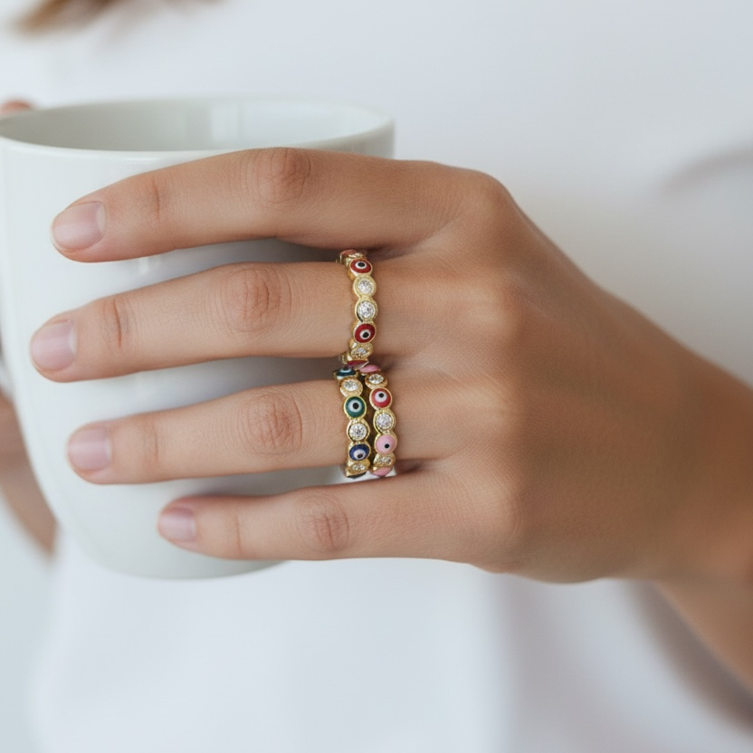 Evil Eye Eternity Ring