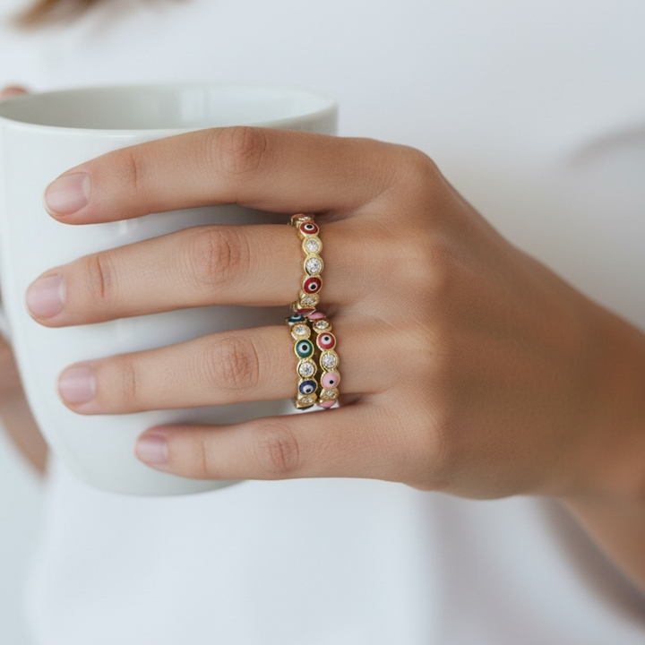 Evil Eye Eternity Ring