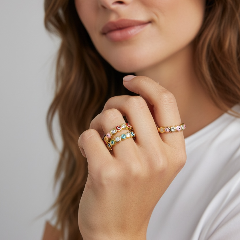 Evil Eye Eternity Ring