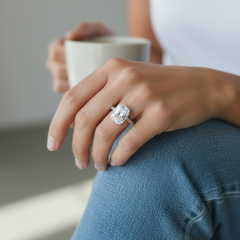 5 ct Cushion Cut Engagement Ring