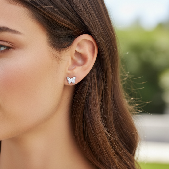 Páve Butterfly Stud Earrings