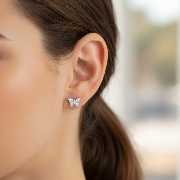 Páve Butterfly Stud Earrings