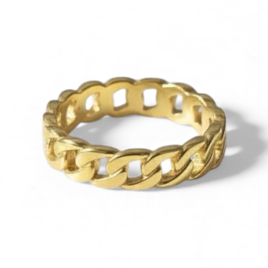 Gold Cuban Link Ring