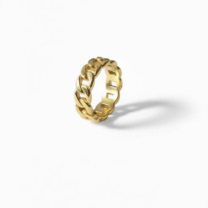 Gold Cuban Link Ring