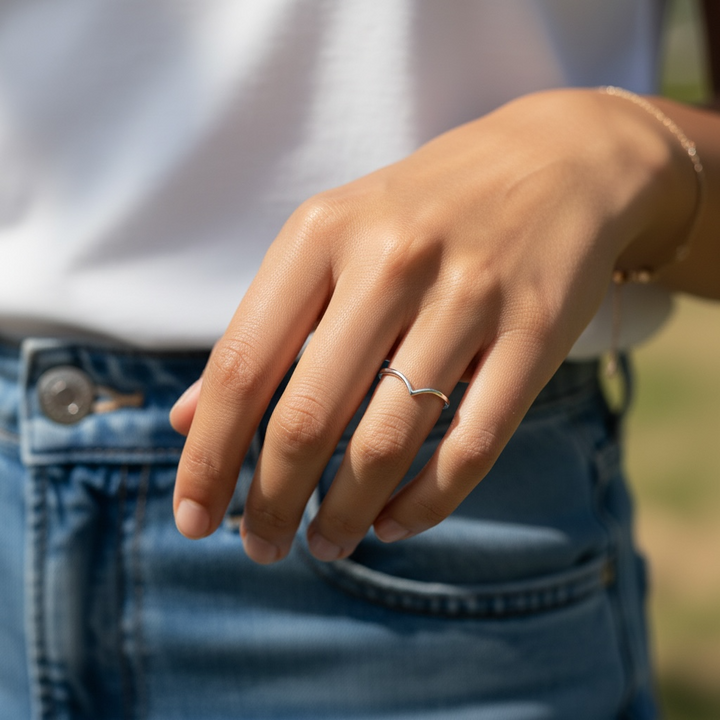 Chevron Stacking Ring