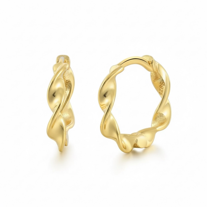 Twisted Huggie hoop Earrings
