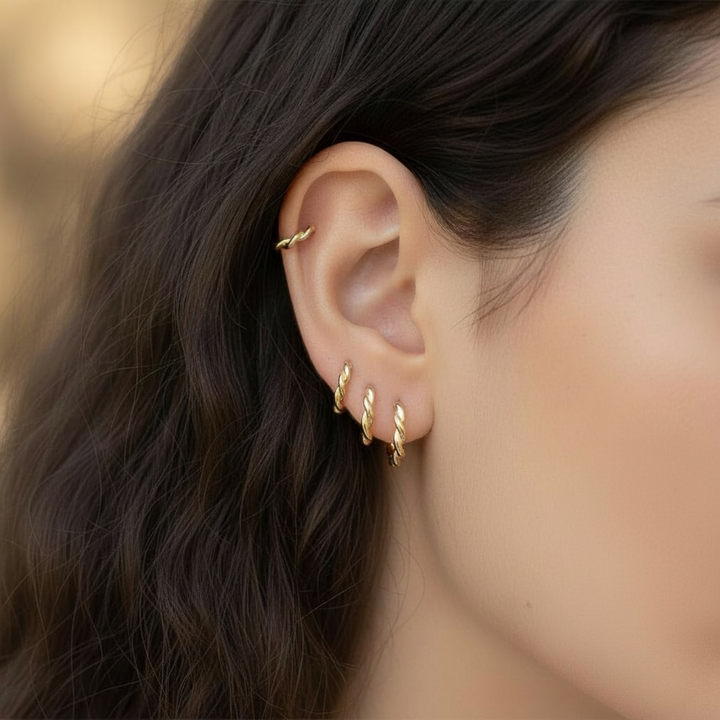 Twisted Huggie hoop Earrings