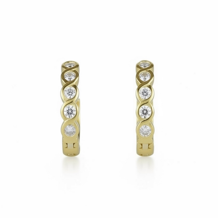 Bezel Huggie Hoop Earrings