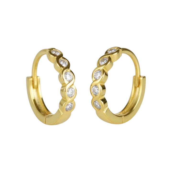 Bezel Huggie Hoop Earrings