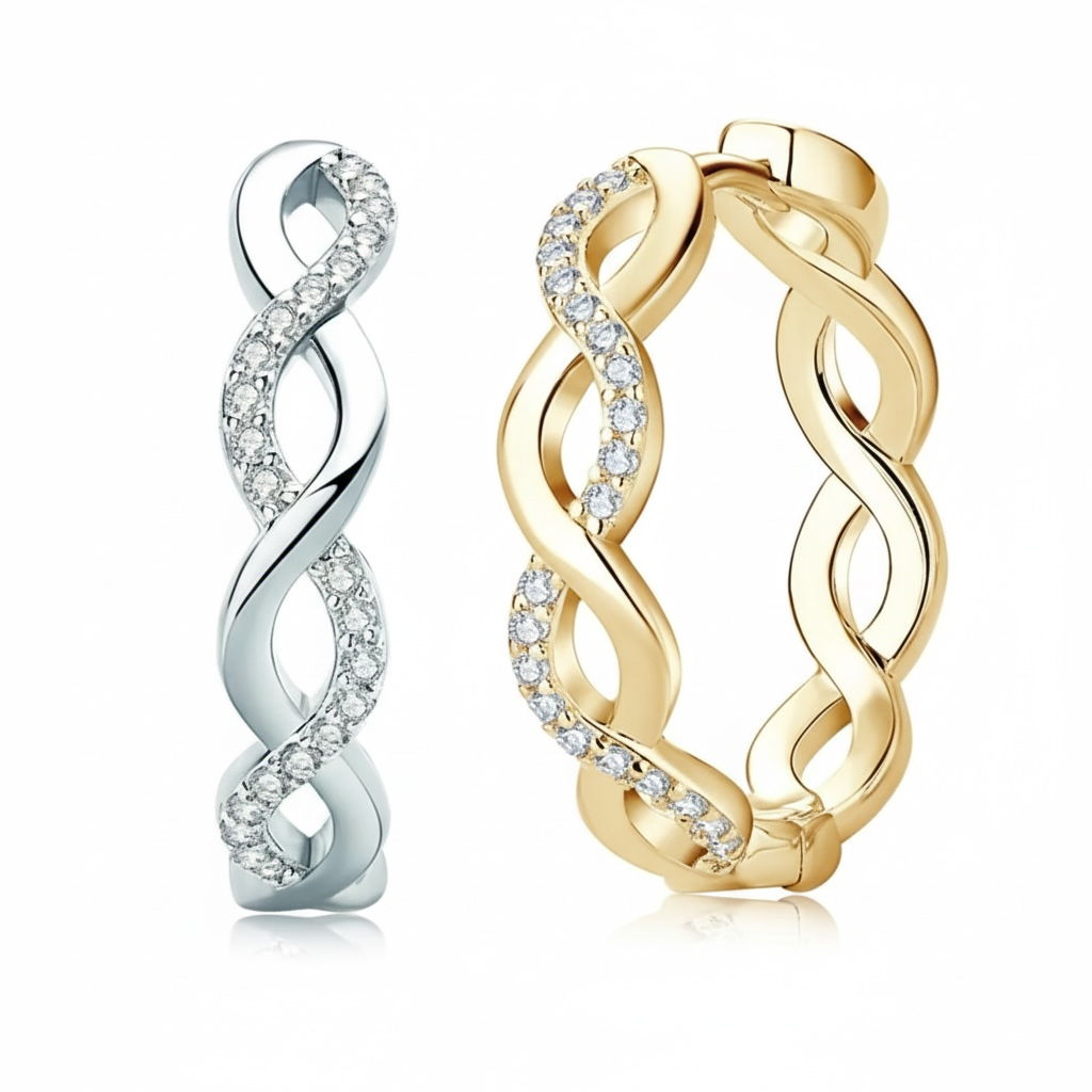 Pave Huggie Hoop Earrings