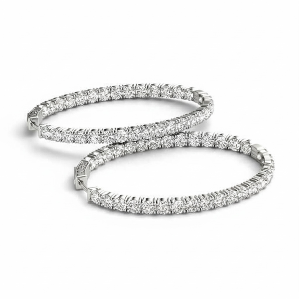 Pave Hoop Earrings
