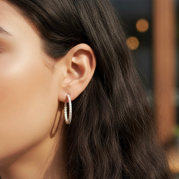 Pave Hoop Earrings