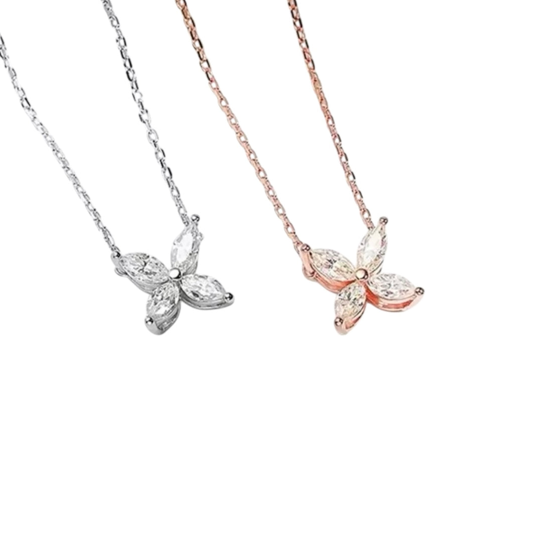 Diamond Marquise Flower Necklace