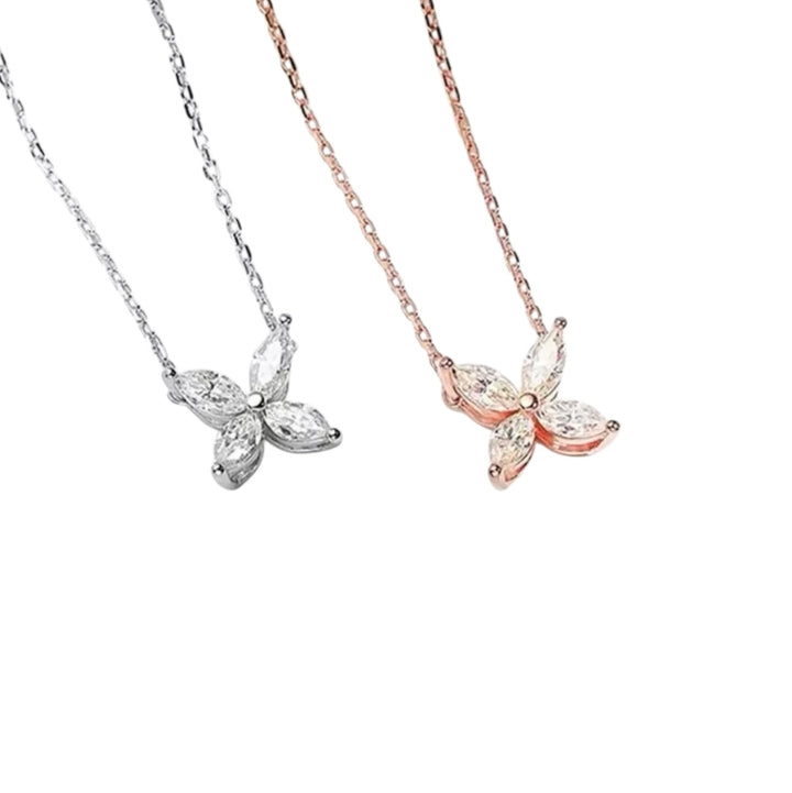 Diamond Marquise Flower Necklace