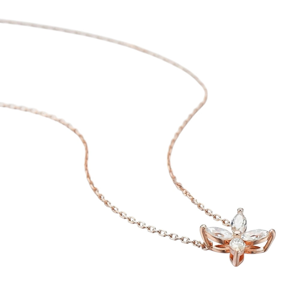 Diamond Marquise Flower Necklace