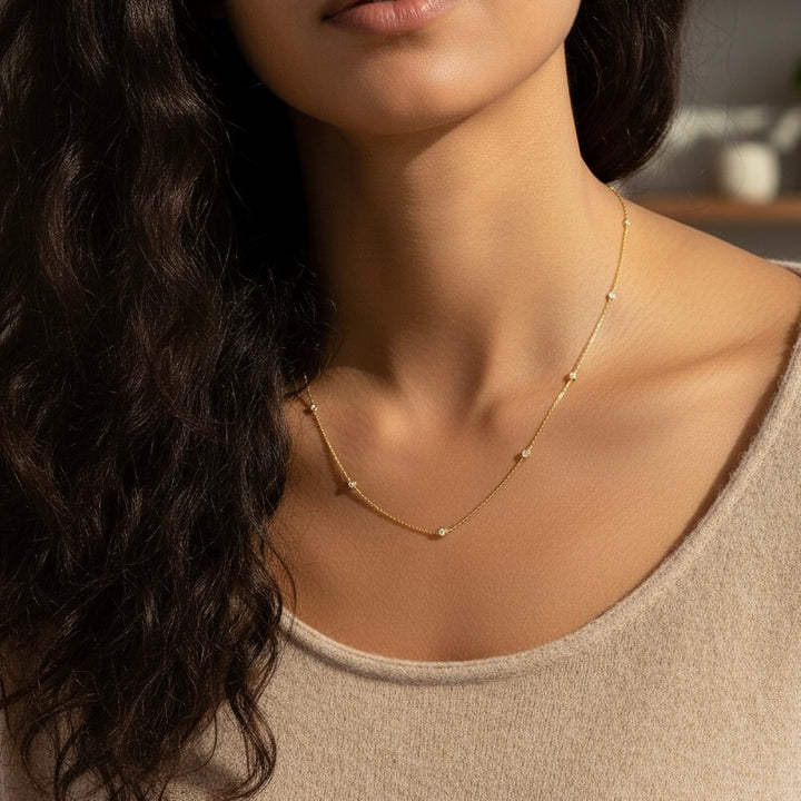 Dainty Thin Diamond Necklace