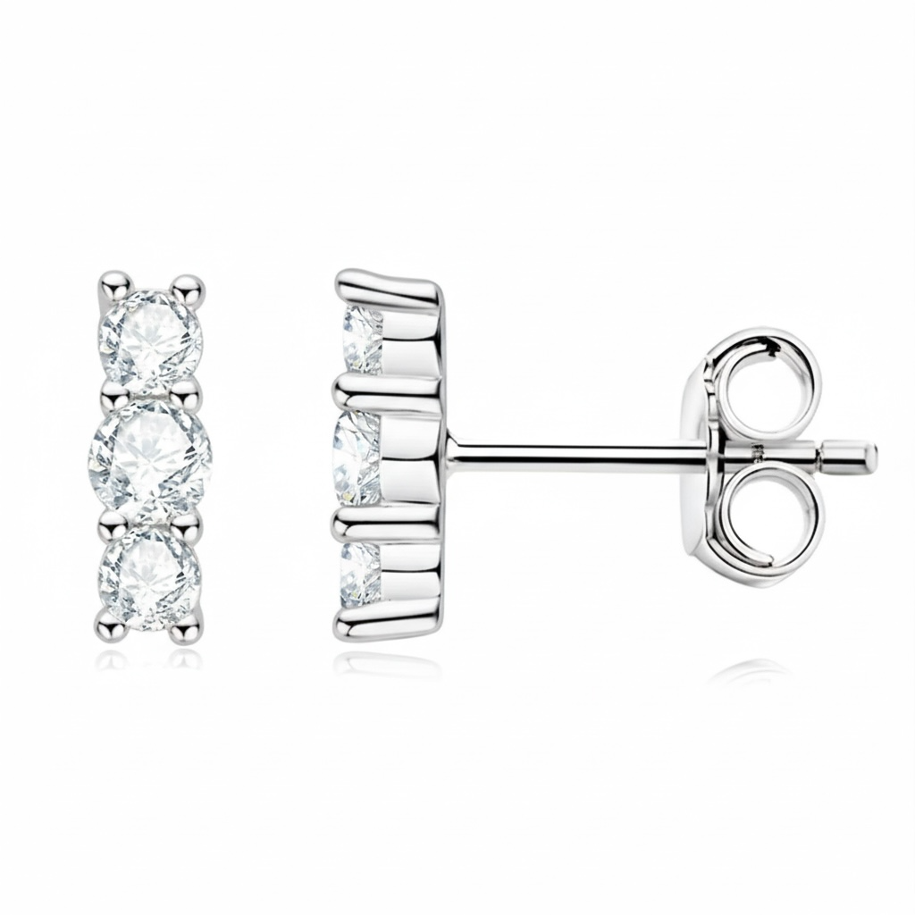 Bar Stud Sterling Silver Earrings