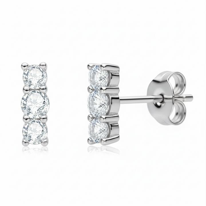 Bar Stud Sterling Silver Earrings
