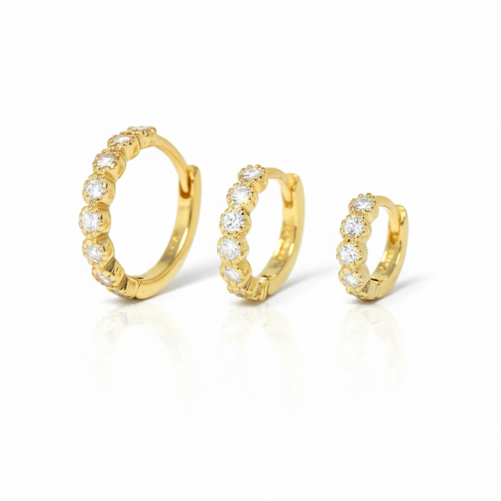 Small Pave Hoop Earrings