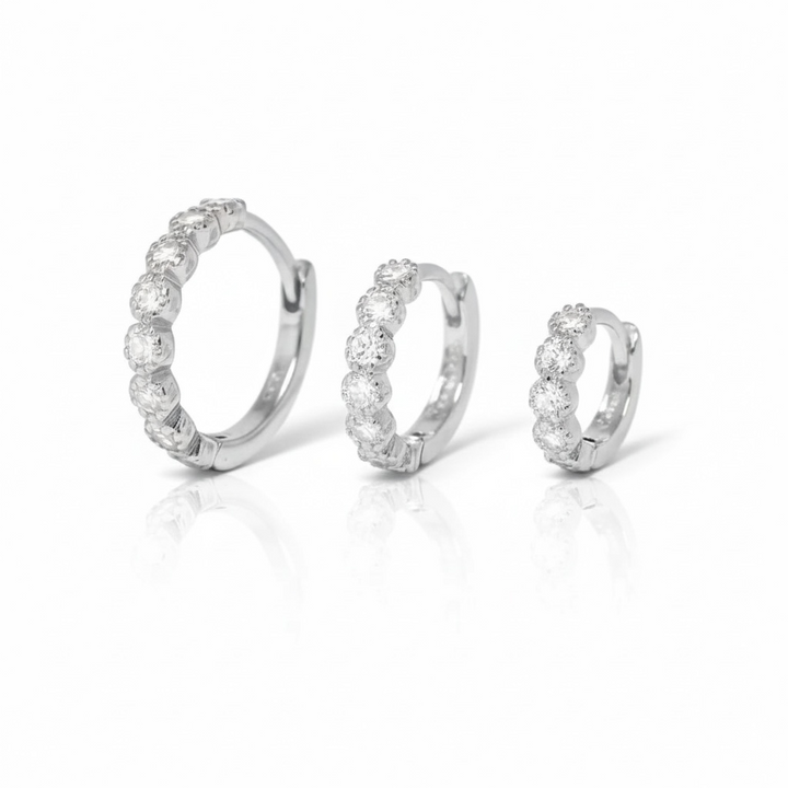 Small Pave Hoop Earrings