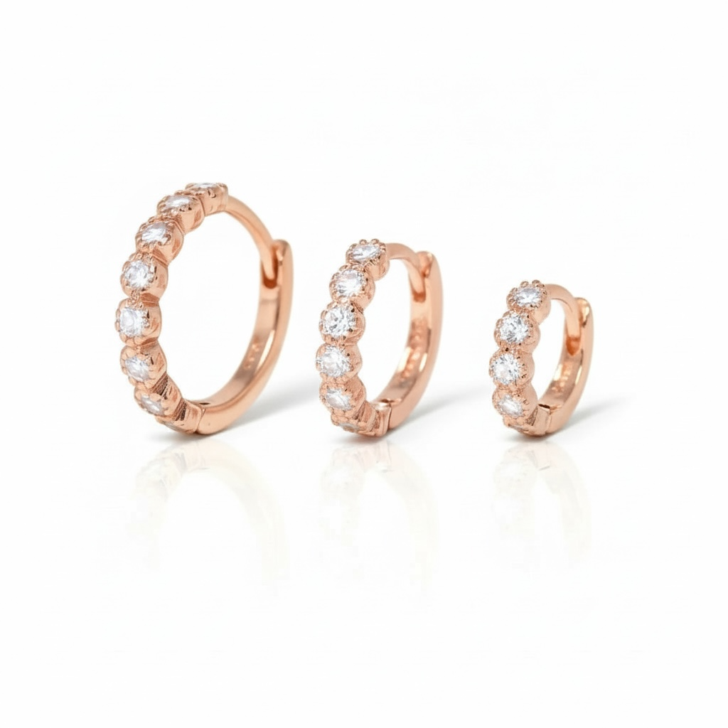 Small Pave Hoop Earrings